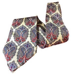 Christian Dior Jacobsons‎ Vintage Men's Neck Tie Paisley Print 100% Silk 56"